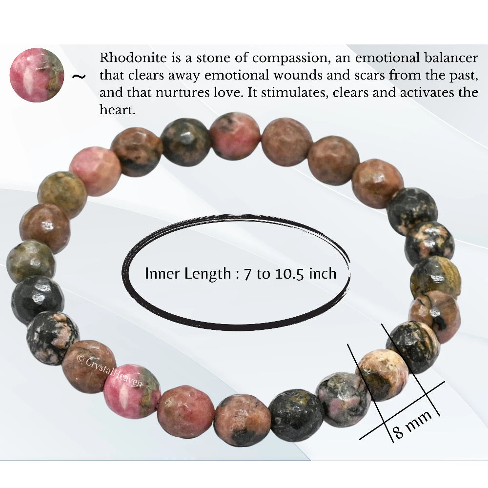 Rhodonite Bracelet (Faceted-Stretchable)