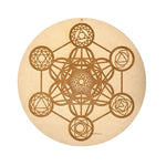 Chakra Metatron Cube Sacred Geometry Wall Art Cum Crystal Grid (12 inch)