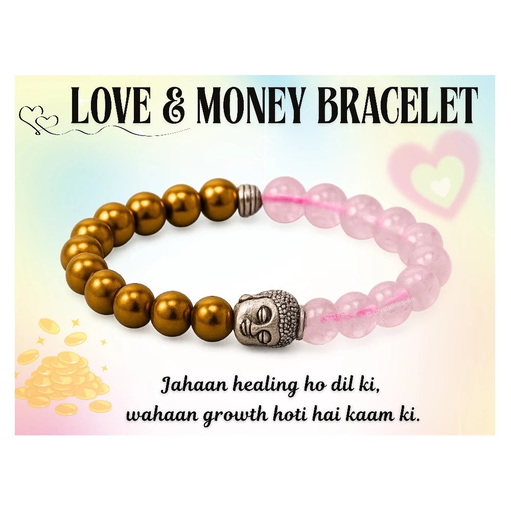 Love and Money Bracelet with Buddha Charm (Silver)