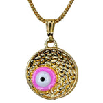 Pink Minimal Evil Eye Pendant Necklace