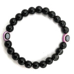 Purple and Black Obsidian Evil Eye Bracelet