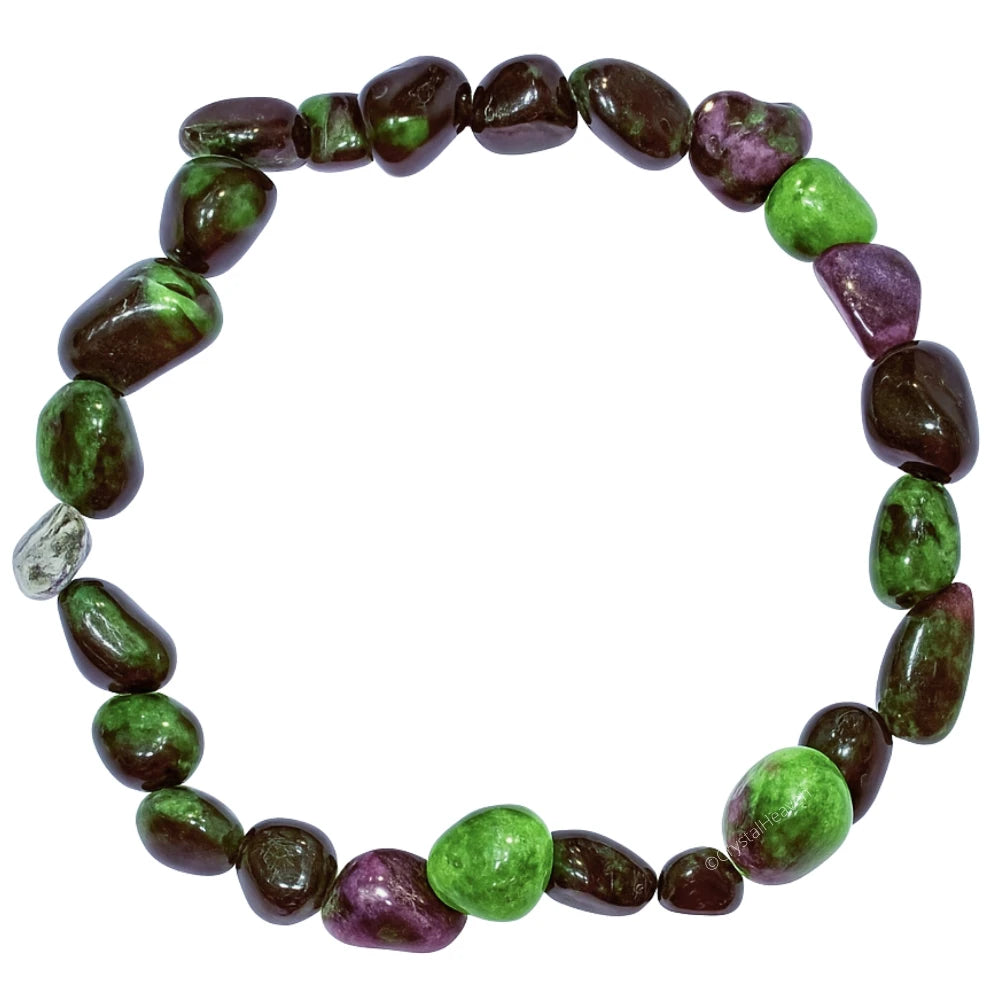 Ruby Zoisite Tumbled Bracelet (Elastic)