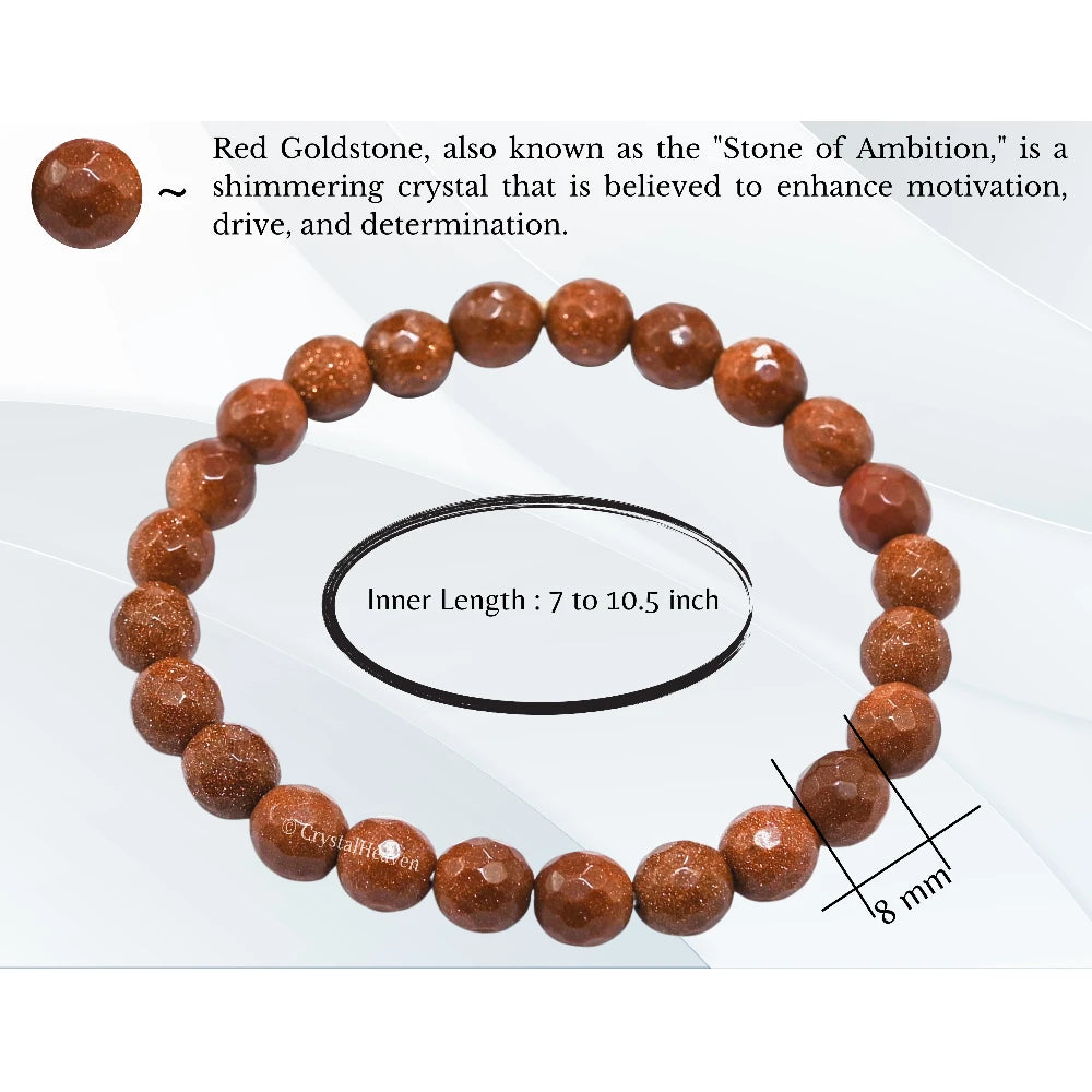 Red Goldstone Bracelet (Faceted-Stretchable)