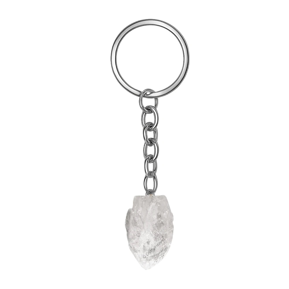 Clear Quartz Crystal Keychain (Premium Raw)