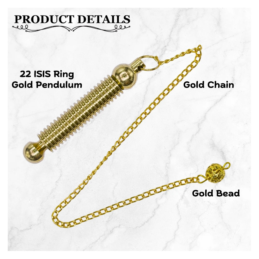 Metal Brass Pendulum - 22 ISIS ring gold (MP115)