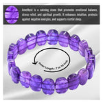 Amethyst Faceted Beads Bracelet - Oval Stone