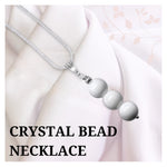 Mother of Pearl Crystal Bead Necklace (Silver)