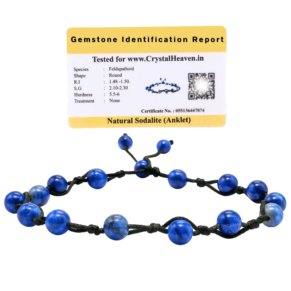 Sodalite Anklet (Hand Knotted)