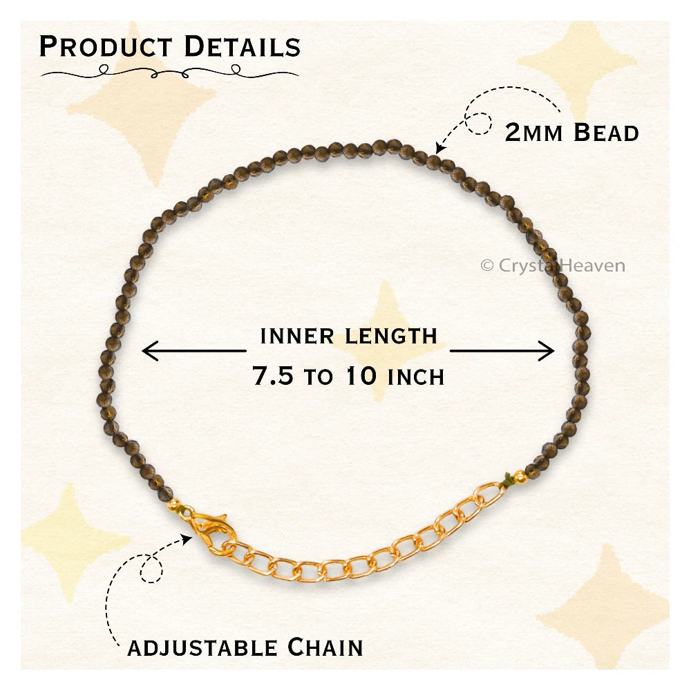 Green Cats Eye Bracelets - 2mm Faceted Beads (Gold)