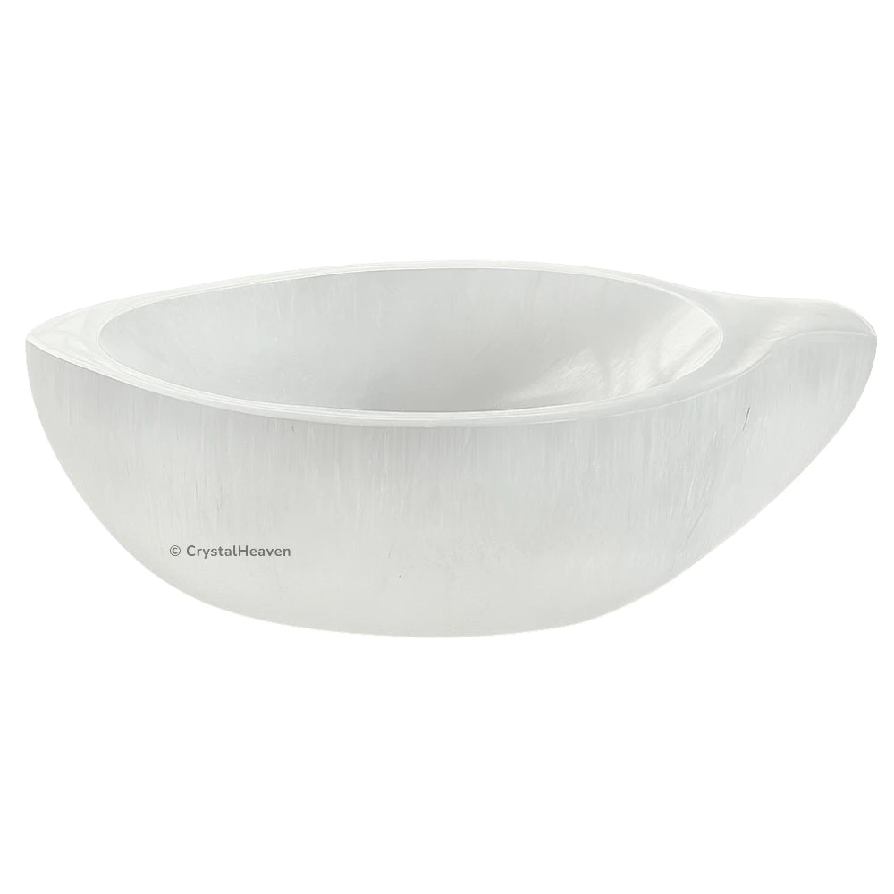 Selenite Crystal Charging Bowl - Leaf