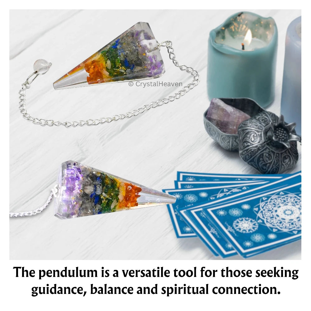 7 Chakra Crystal Orgone Pendulum