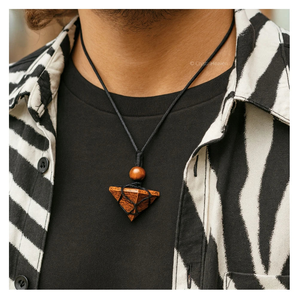 Mariyam Jasper Pyramid Macrame Pendant Necklace