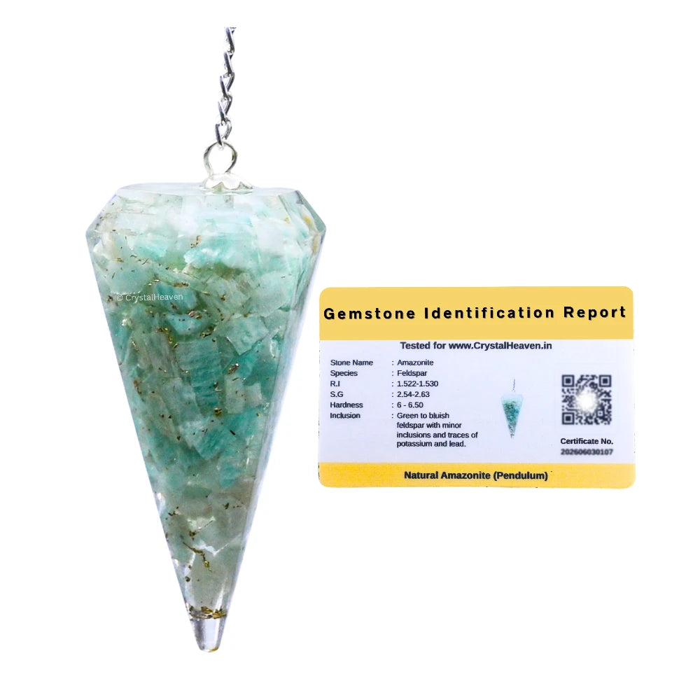 Amazonite Crystal Orgone Pendulum
