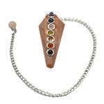 Peach Moonstone Pendulum with Chakra Beads