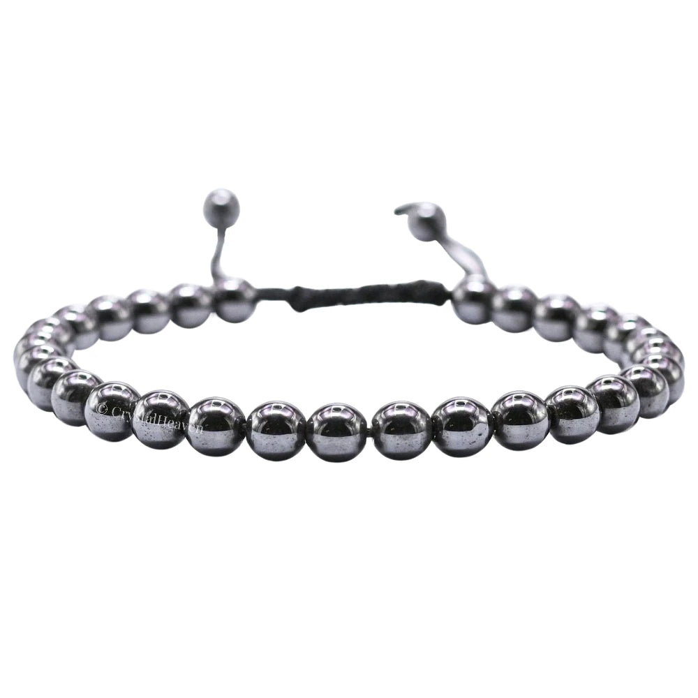 Hematite Healing Crystal Bracelets - 6mm Beads (Adjustable)