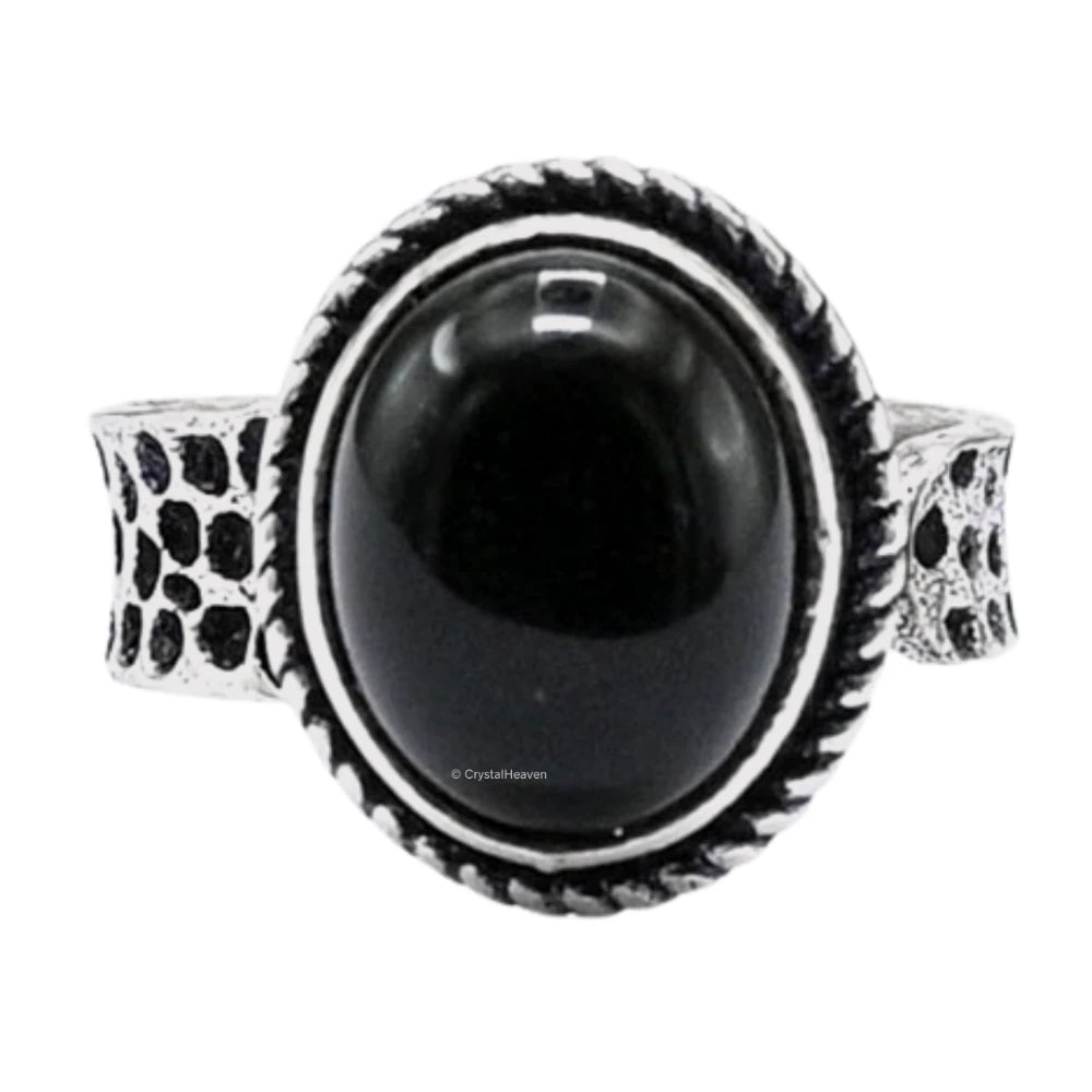 Black Onyx Ring (Silver/Oval)