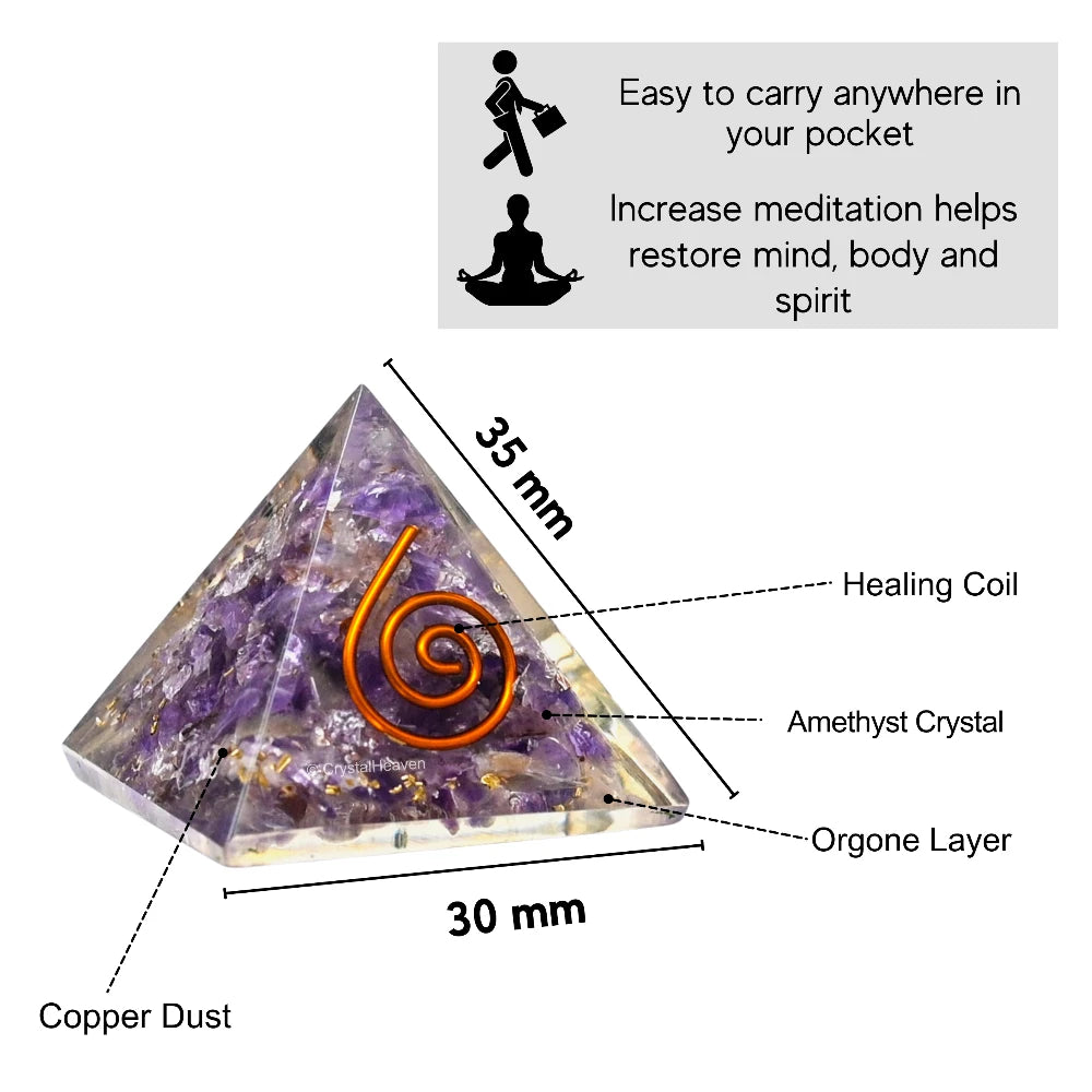 Amethyst Orgone Pyramid - 30mm