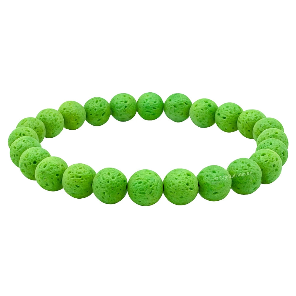 Green Lava Stone Bracelet (Elastic)