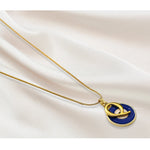 Evil Eye Pendant Necklace with Q Initial