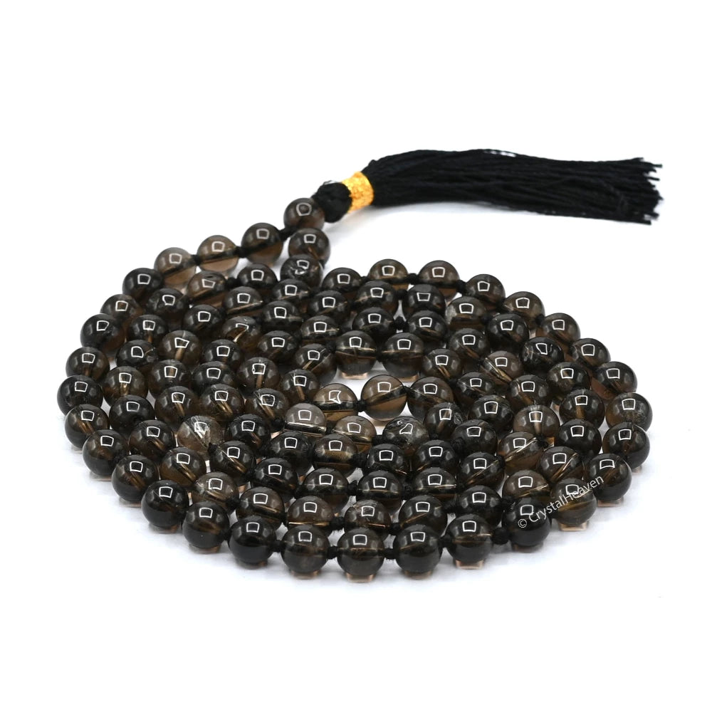 Smoky Quartz Japa Mala (Hand Knotted)