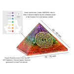 7 Chakra Onyx Orgone Pyramid (OM Flower Of Life)