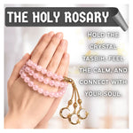 Rose Quartz Crystal Tasbih (Gold)
