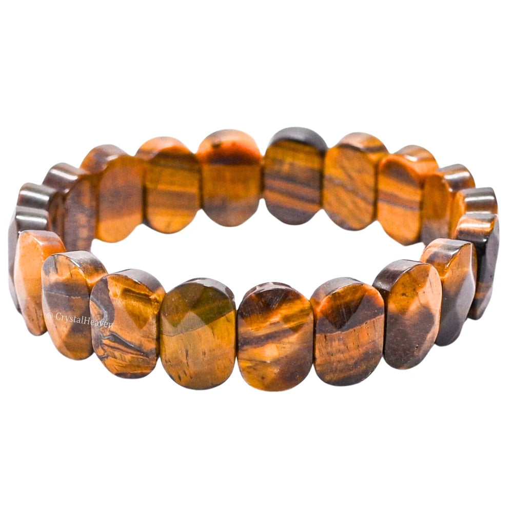 Tiger Eye Faceted Beads Bracelet - Oval Stone