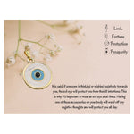 White Evil Eye Pendant Necklace - Round (Gold)