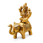 Lakshmi Sitting on Elephant Bass Idol Figurine (235 Gram, 3.2 Inch)