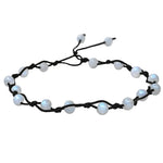 Rainbow Moonstone Anklet (Hand Knotted)