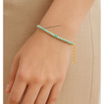 Amazonite Bracelets - 2mm Faceted Beads (Gold)