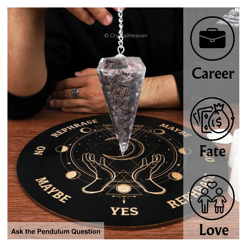 Hematite Crystal Orgone Pendulum