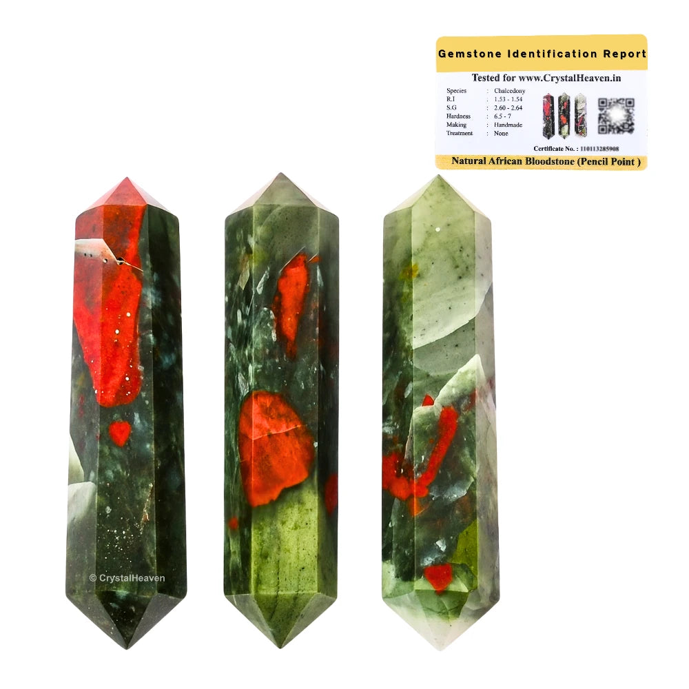 African Bloodstone Pencil Points (Double Terminated) (Set of 50)
