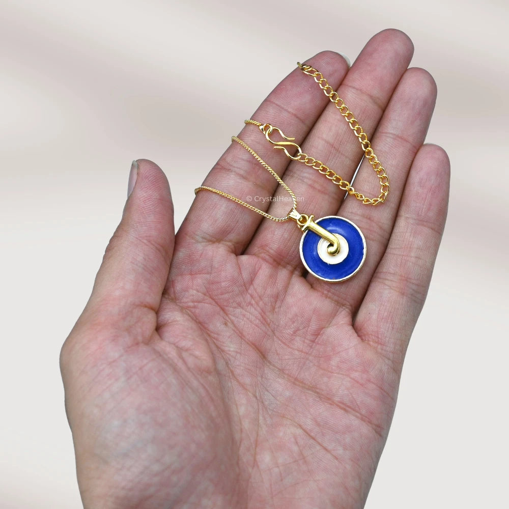 Evil Eye Pendant Necklace with J Initial