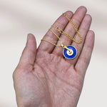 Evil Eye Pendant Necklace with J Initial