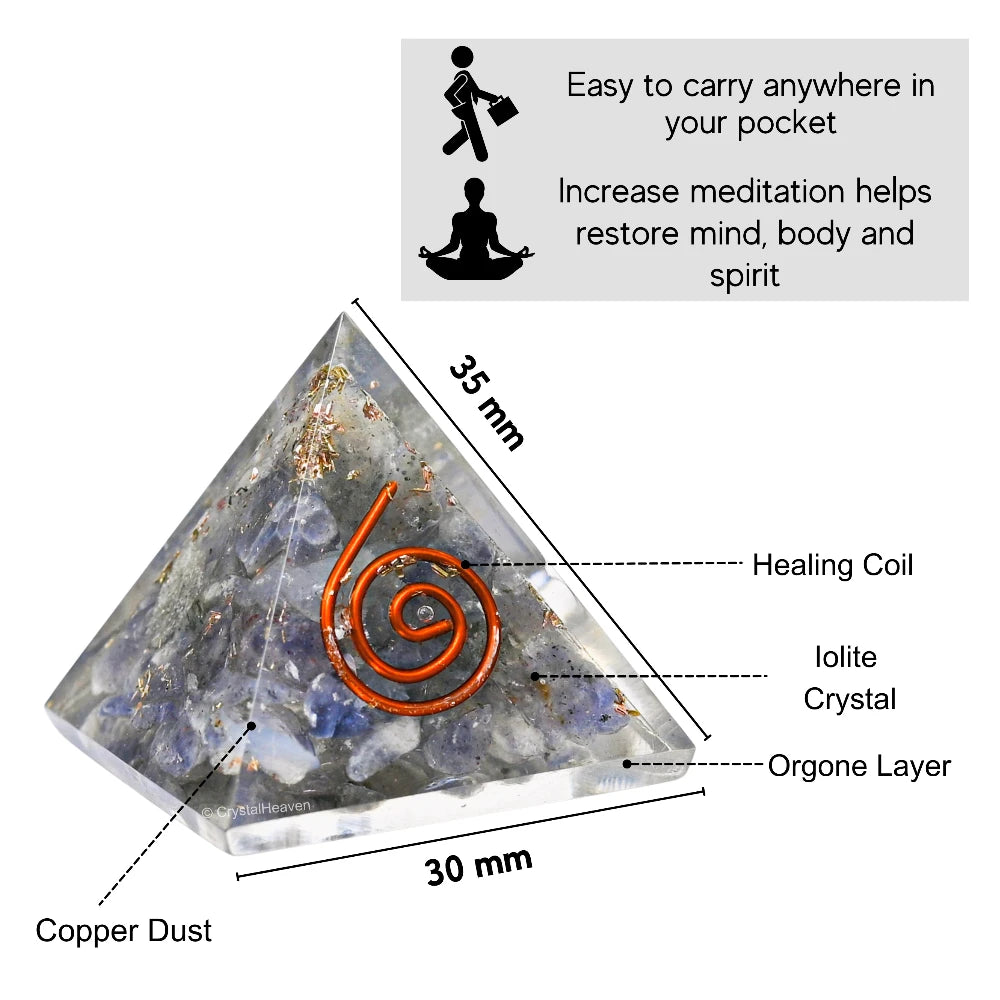 Iolite Orgone Pyramid - 30mm