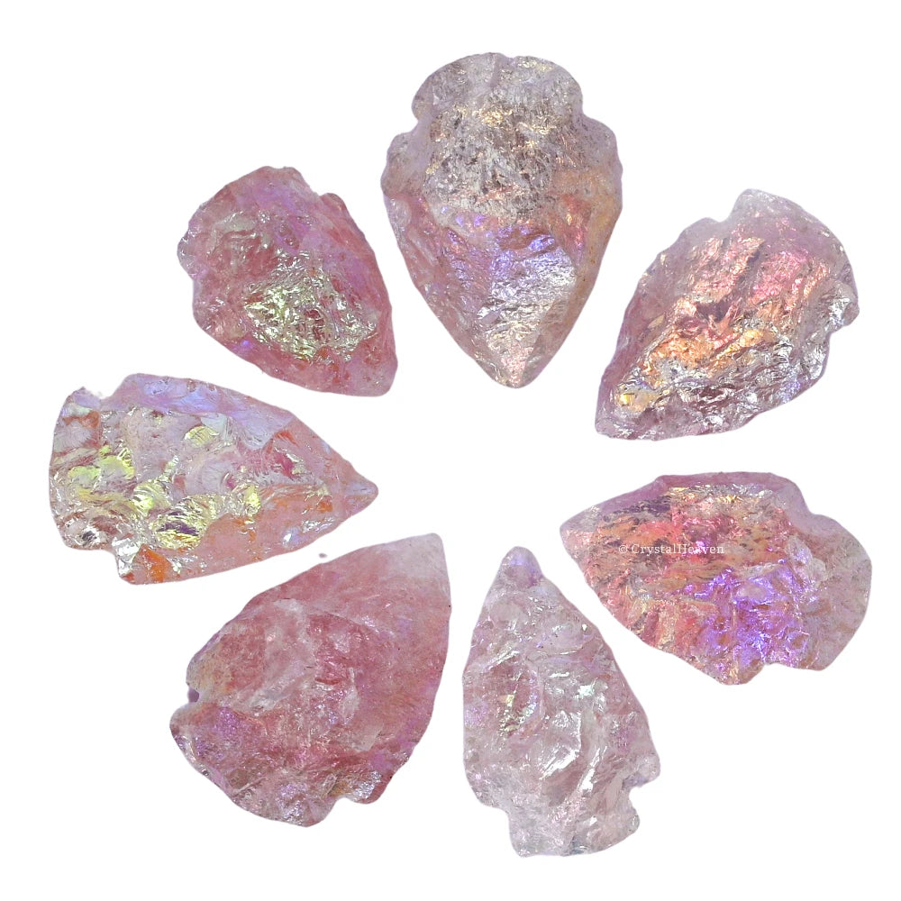 Rose Angel aura Quartz Arrowhead - 1" to 1.5" (25 Pieces)