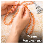 Sunstone Crystal Tasbih (Silver)