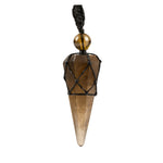 Smoky Quartz Pendulum Pendant Necklace (Macrame)