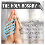 Blue Mermaid Glass Crystal Tasbih (Silver)