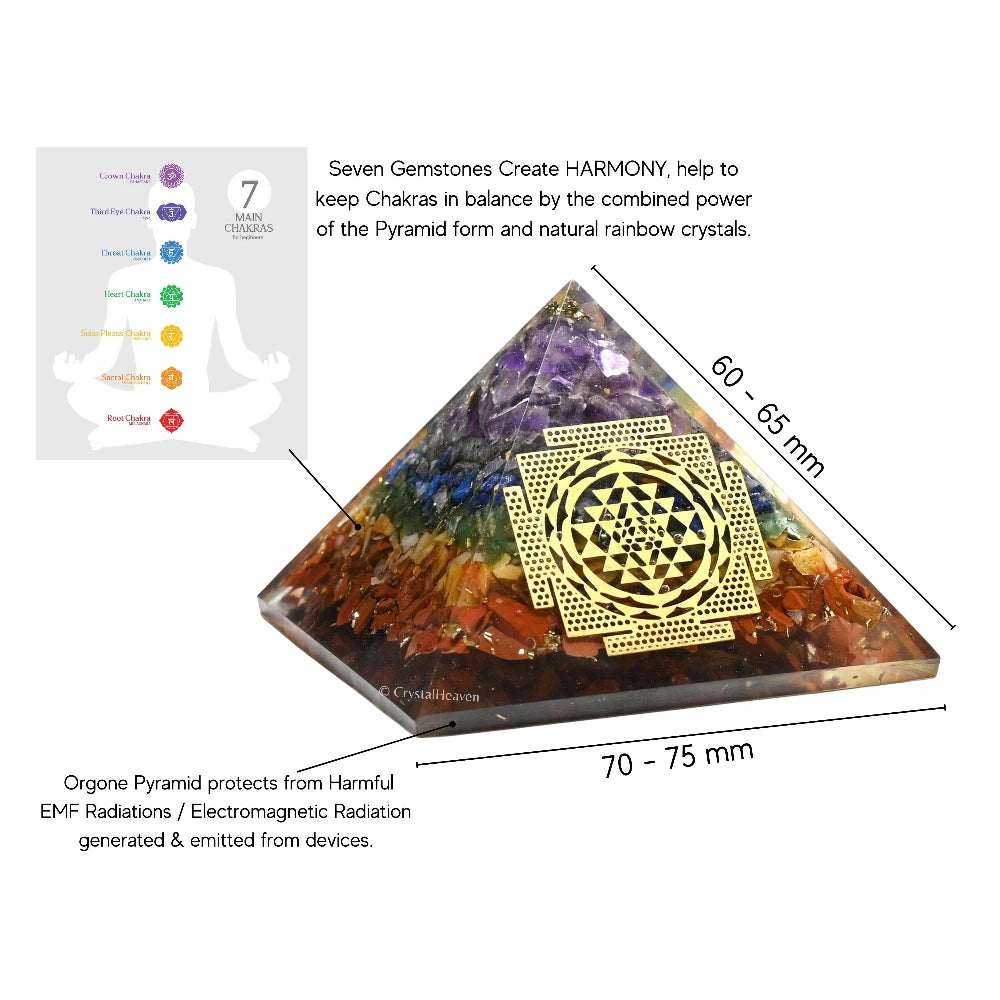 7 Chakra Orgone Pyramid (Shriyantra)