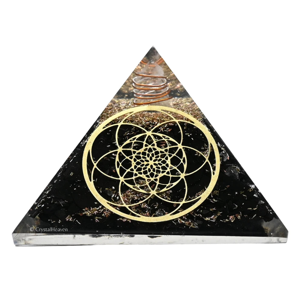 Shungite Orgone Pyramid (Seed Of Life)