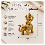 Lakshmi Sitting on Elephant Bass Idol Figurine (235 Gram, 3.2 Inch)