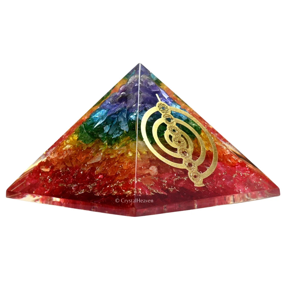 7 Chakra Onyx Orgone Pyramid (Chakra Reiki)