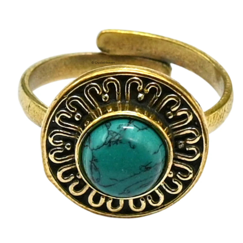 Turquoise Ring (Gold/Round)