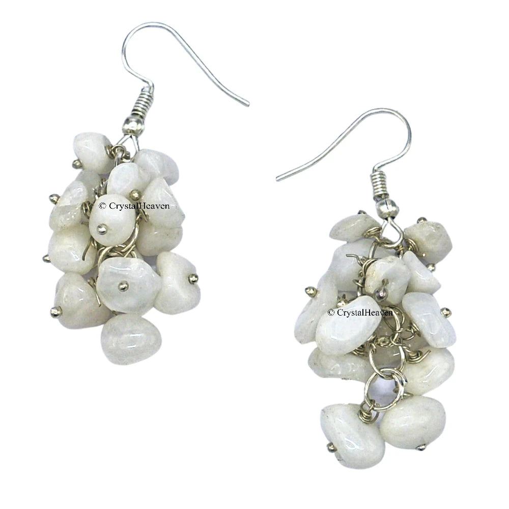 Snow Quartz Crystal Earrings