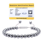 Silver Hematite Healing Crystal Bracelets - 6mm Beads (Adjustable)