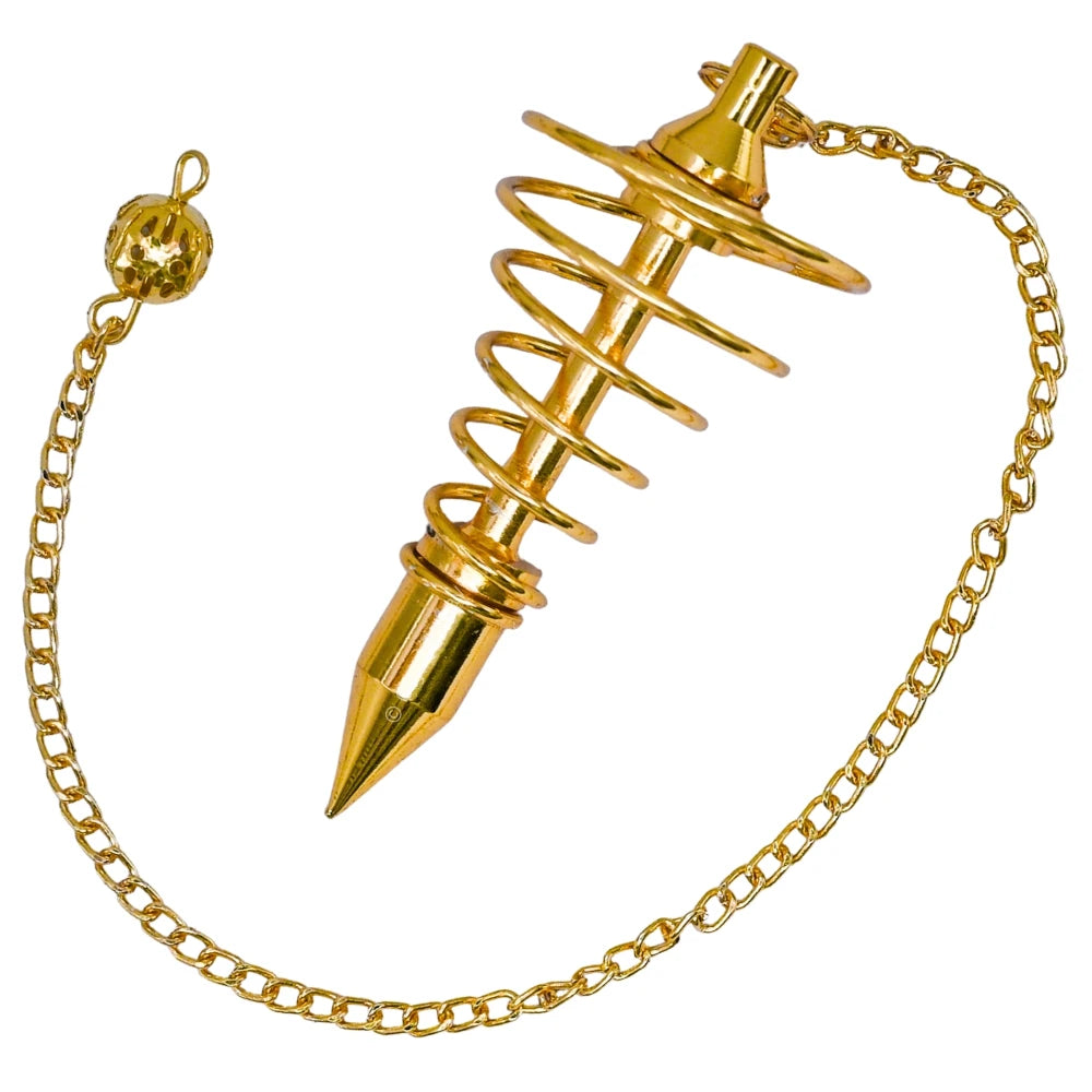 Metal Brass Pendulum - Gold Vortex Spiral Twisted (MP02)