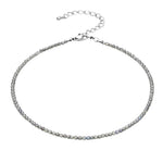 Labradorite Anklet - 2mm Faceted Beads (Silver)