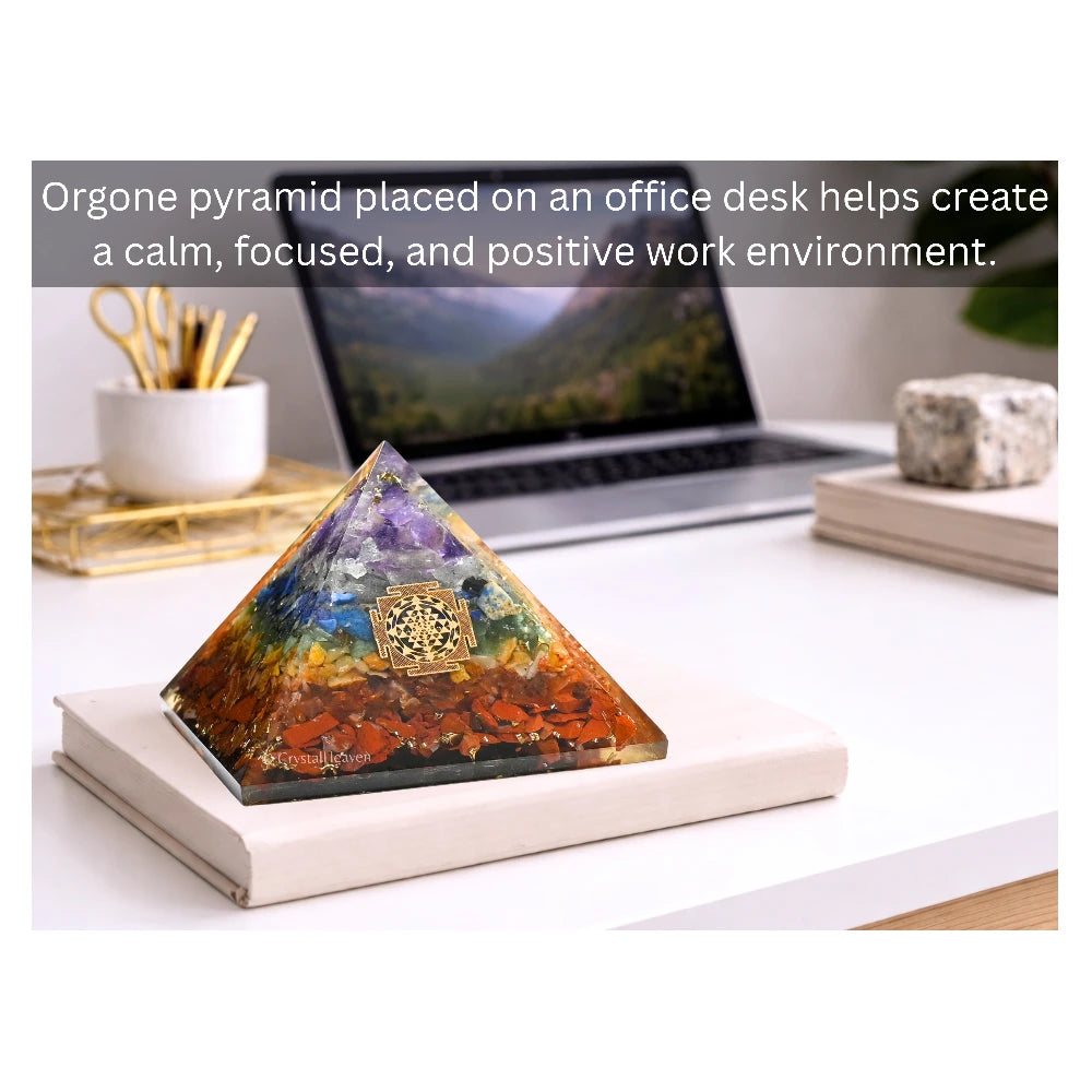 7 Chakra Orgone Pyramid (Small Shriyantra)